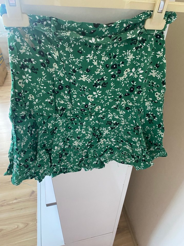 Yeşil Desenli Mini Etek - Görsel 4