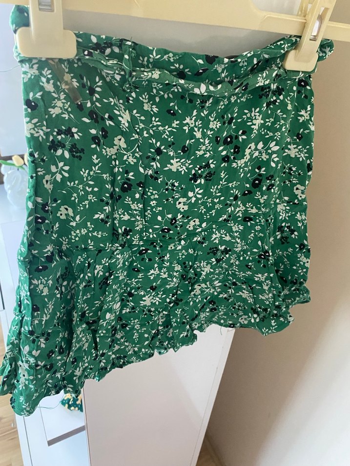 Yeşil Desenli Mini Etek - Görsel 5