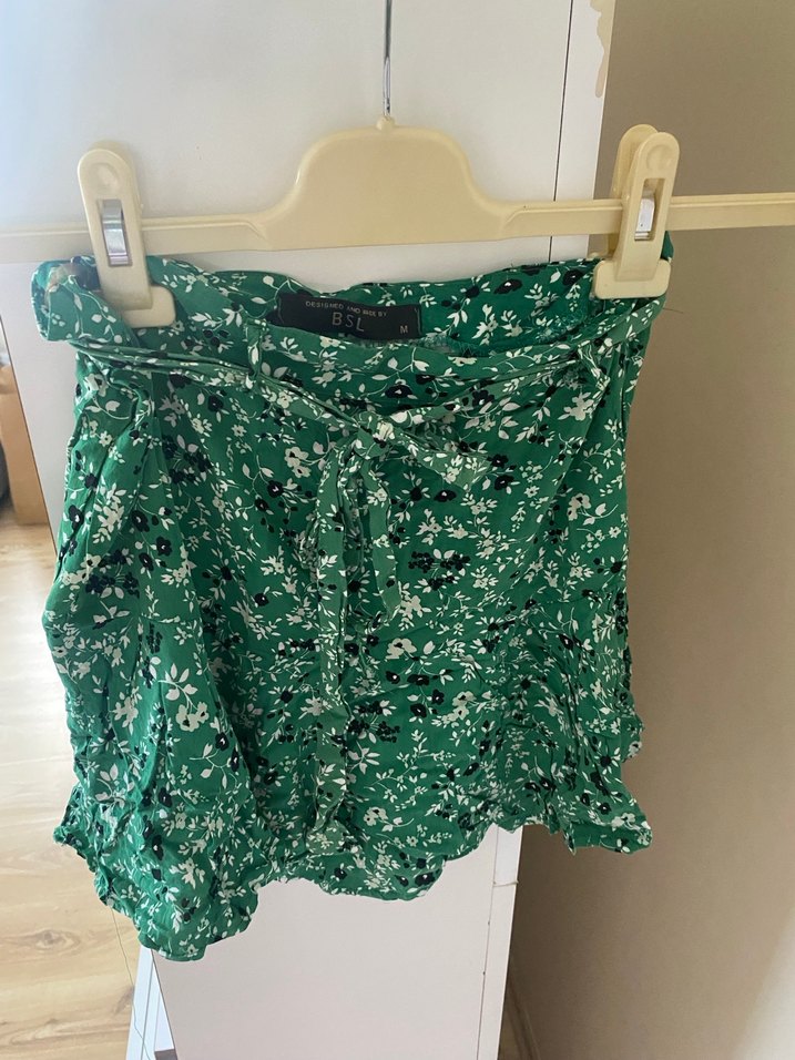 Yeşil Desenli Mini Etek - Görsel 3