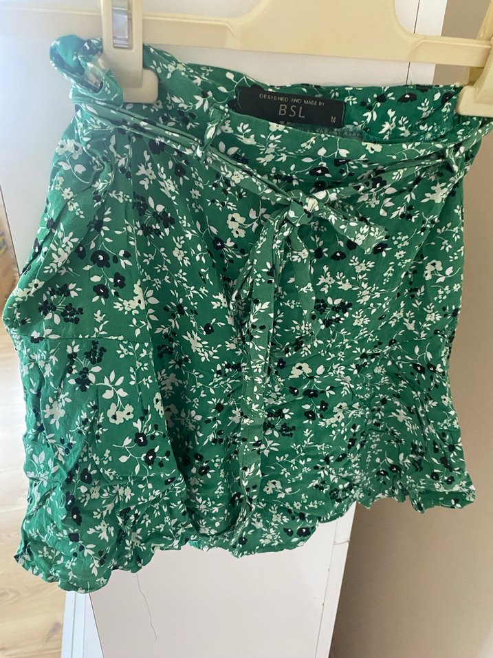 Yeşil Desenli Mini Etek - Görsel 2