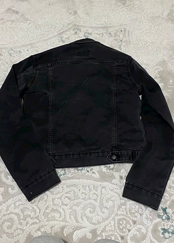Siyah Düğmeli Kadın kot ceket - Görsel 4