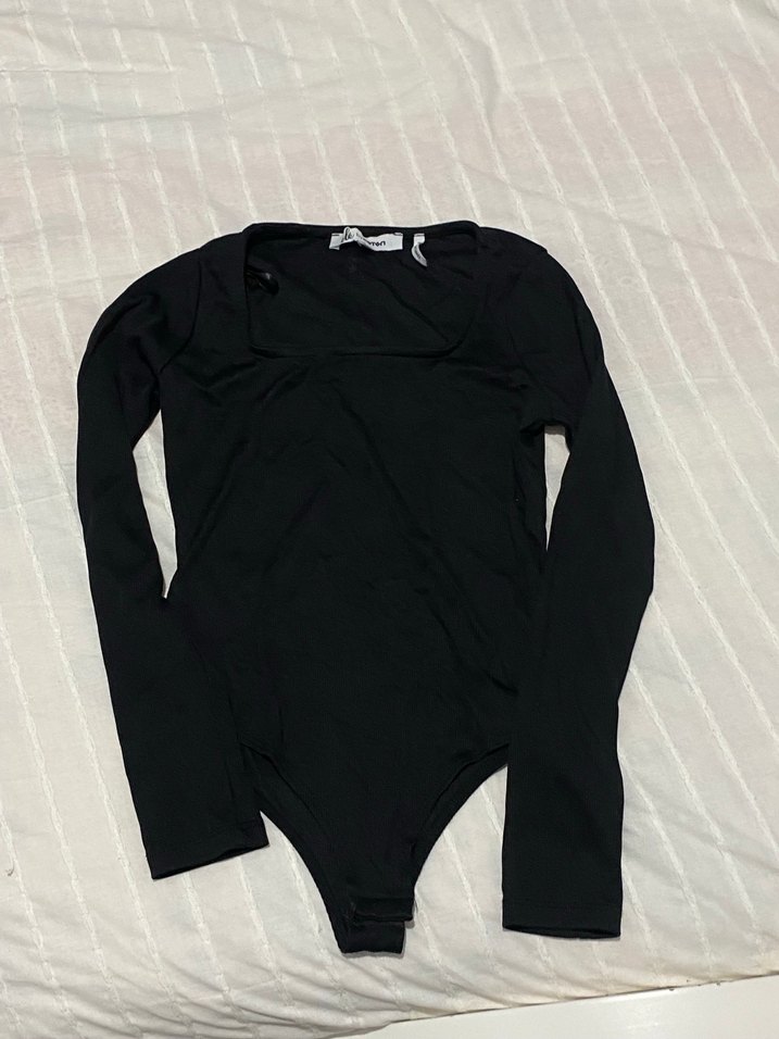 Siyah  Uzun Kollu Kadın body - Görsel 2