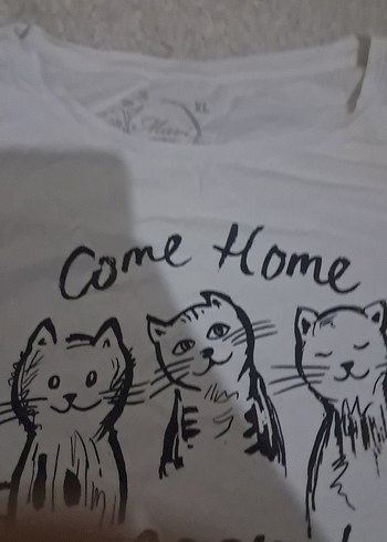 Beyaz Kız Çocuk Baskılı Kısa Kollu Tişört - Görsel 4