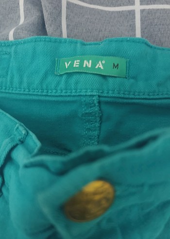 Düğmeli Yeşil Midi kot Etek - Görsel 2