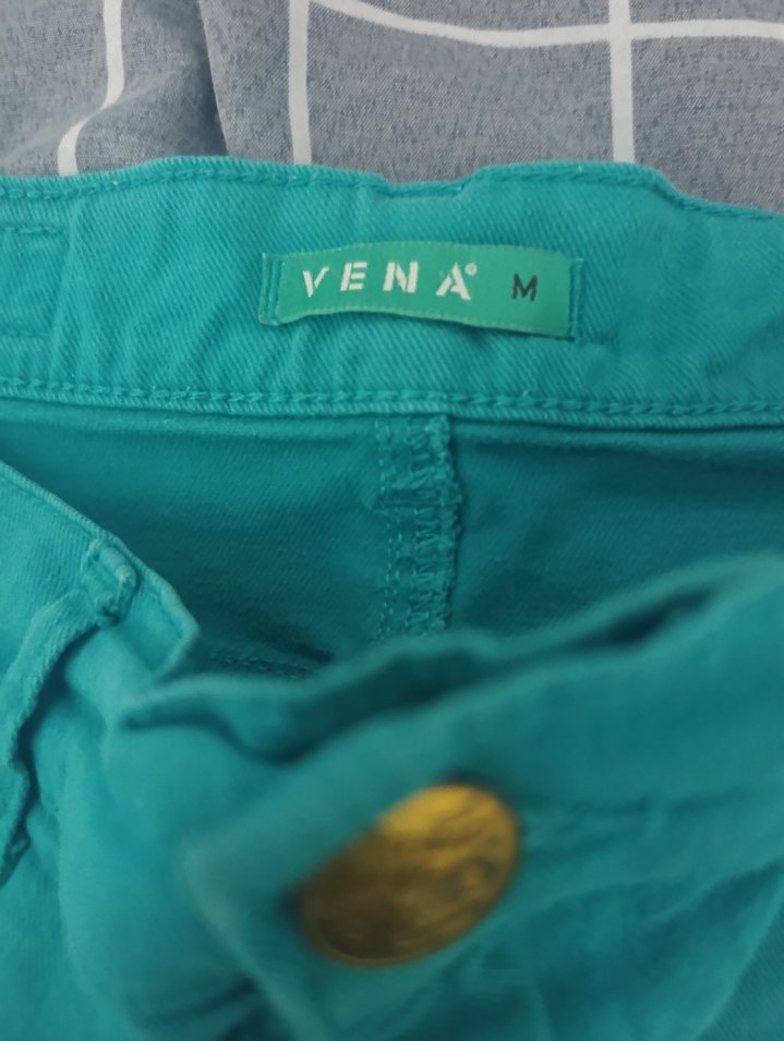 Düğmeli Yeşil Midi kot Etek - Görsel 2