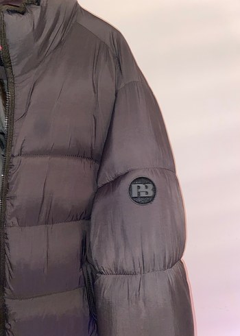 Pull&Bear Koyu Yeşil Erkek Şişme Mont - Görsel 3