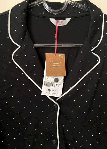 Penti Siyah Puantiyeli Pijama Takımı - Görsel 4