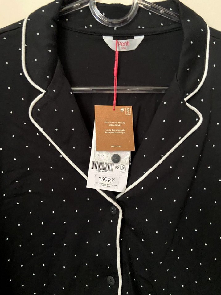 Penti Siyah Puantiyeli Pijama Takımı - Görsel 4