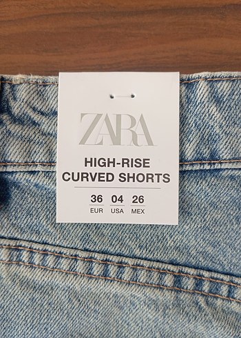 Zara açık mavi kot şort - Görsel 5