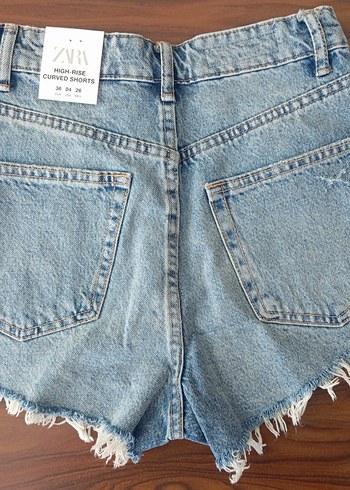Zara açık mavi kot şort - Görsel 2