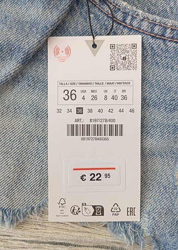 Zara açık mavi kot şort - Görsel 4