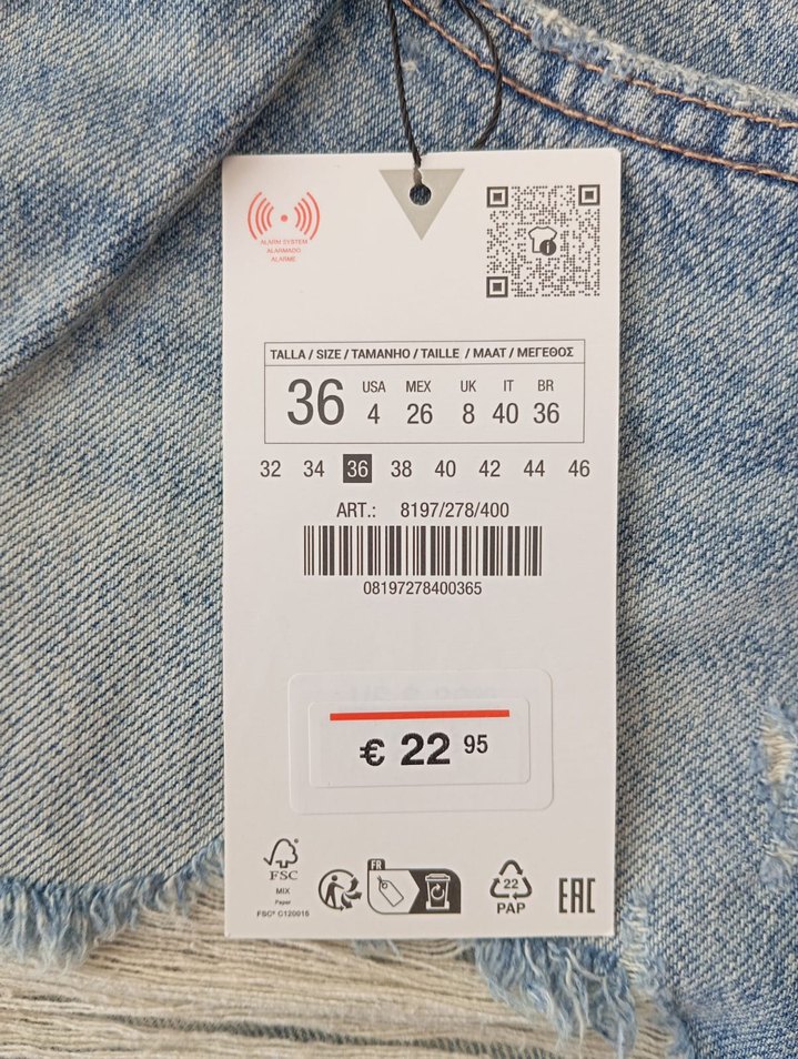 Zara açık mavi kot şort - Görsel 4