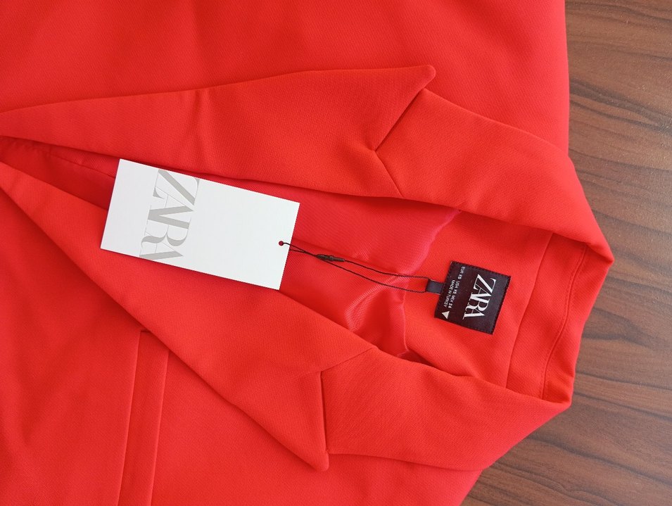 Zara Kırmızı Crop Blazer Ceket - Görsel 3
