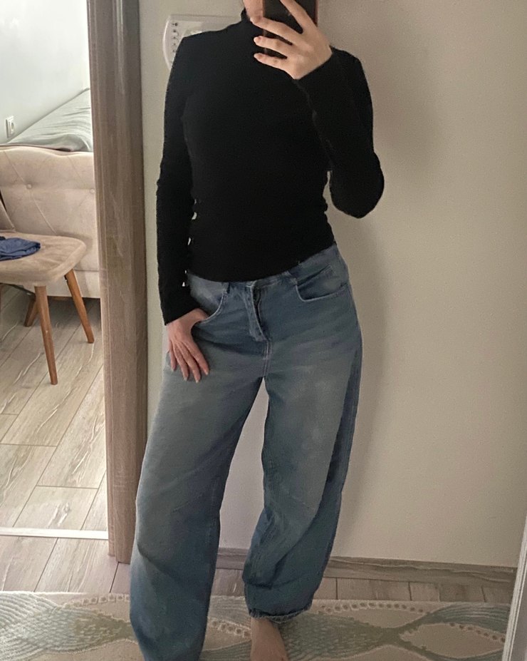 Çizgili kayık yaka Kadın Crop Top ve pantolon - Görsel 2