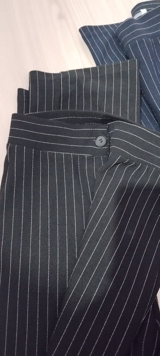 Çizgili Pileli Kadın Kumaş Pantolon - Görsel 2