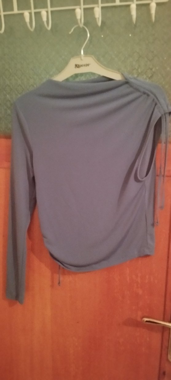 Mavi Drapeli Uzun Kollu Kadın Bluz - Görsel 2