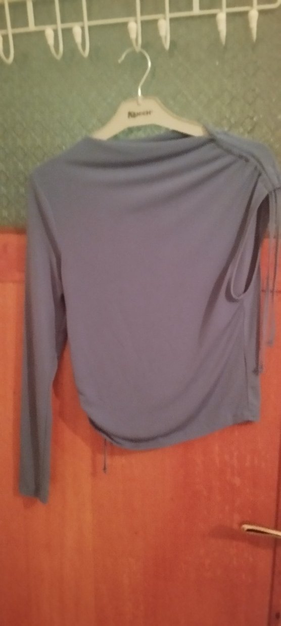 Mavi Drapeli Uzun Kollu Kadın Bluz - Görsel 3