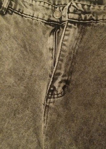 Gri Düğmeli Rock Punk Kadın Jean - Görsel 3