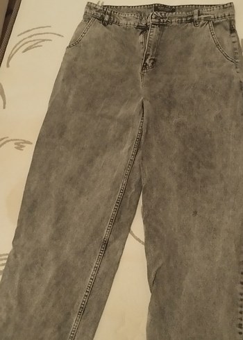 Gri Düğmeli Rock Punk Kadın Jean - Görsel 2