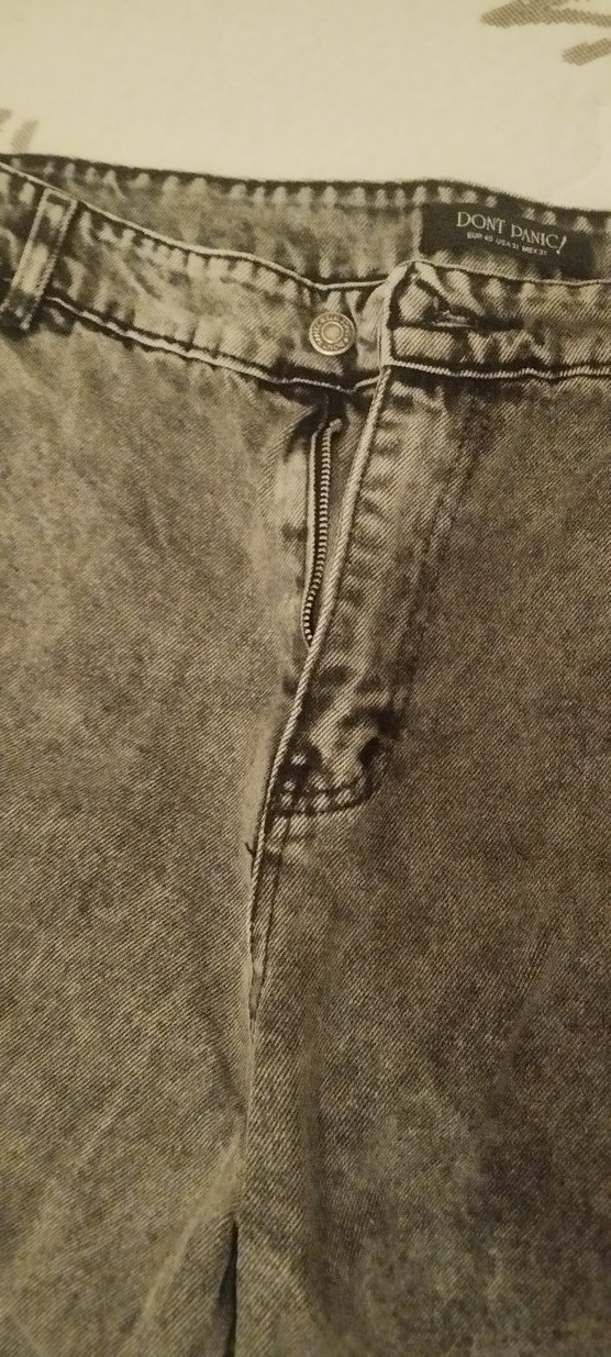 Gri Düğmeli Rock Punk Kadın Jean - Görsel 3