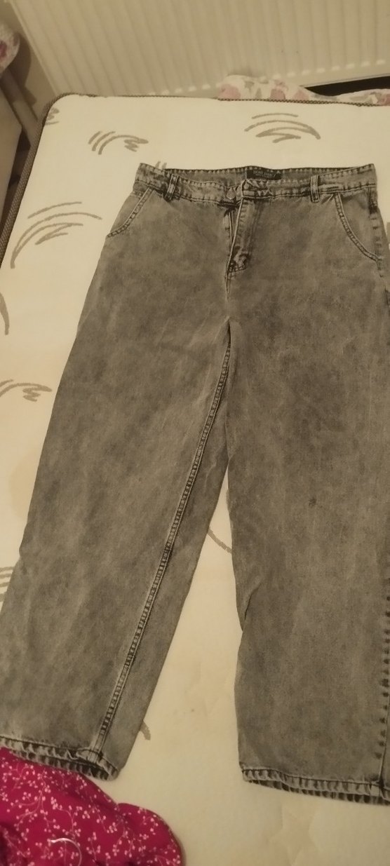 Gri Düğmeli Rock Punk Kadın Jean - Görsel 2