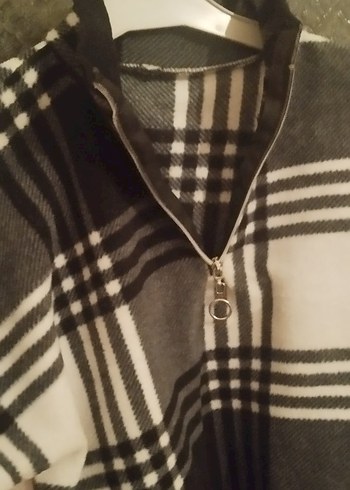 Gri Ekose Fermuarlı kazak - Görsel 3