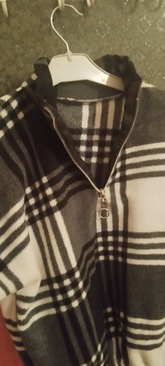 Gri Ekose Fermuarlı kazak - Görsel 3