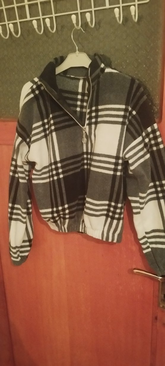 Gri Ekose Fermuarlı kazak - Görsel 2