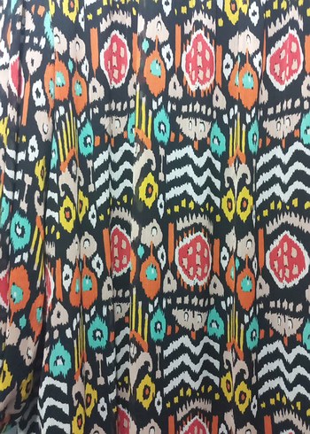 Renkli Bohem Uzun Kollu Kadın Elbise - Görsel 2