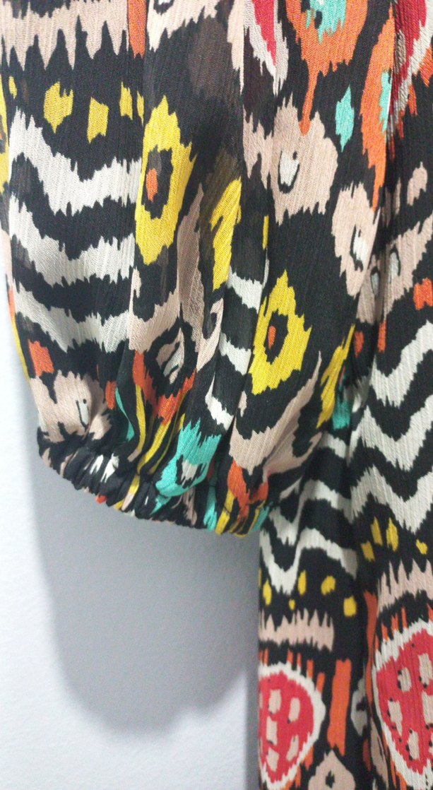 Renkli Bohem Uzun Kollu Kadın Elbise - Görsel 3