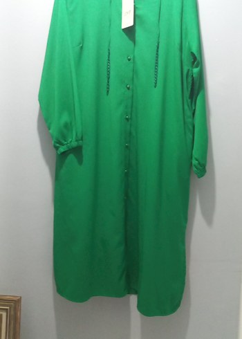 Düğmeli Yeşil Uzun Kollu Tunik - Görsel 6