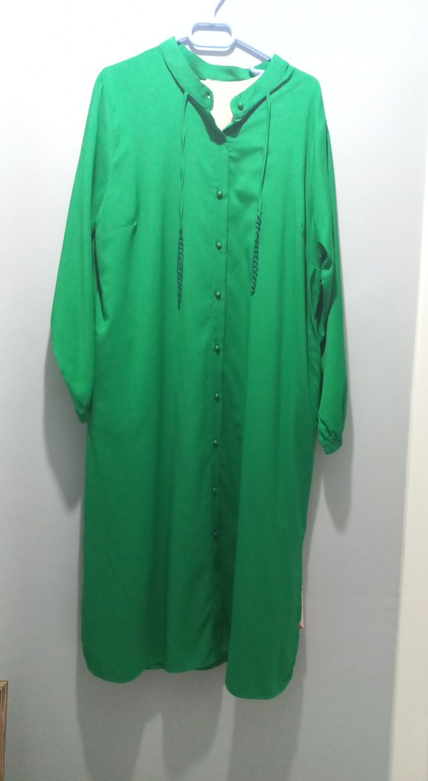 Düğmeli Yeşil Uzun Kollu Tunik - Görsel 2