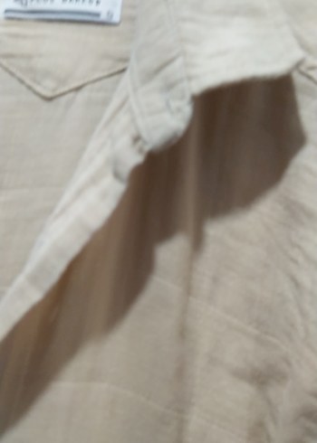 Bej Keten Erkek Gömlek - Görsel 5