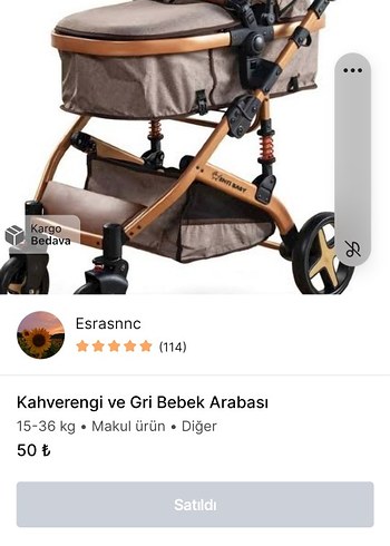 Kahverengi ve Gri Bebek Arabası 15-36 kg