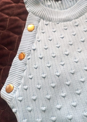 Beyaz Triko Kolsuz Midi Kazak - Görsel 5