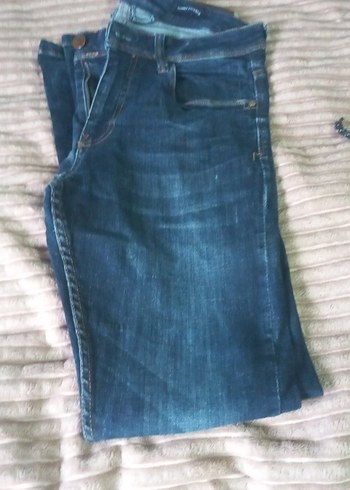 Erkek Mavi Düğmeli Denim Jean - Görsel 4