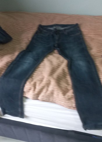 Erkek Mavi Düğmeli Denim Jean - Görsel 2