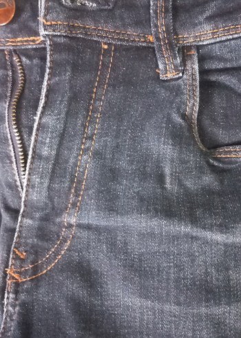 Erkek Mavi Düğmeli Denim Jean - Görsel 5