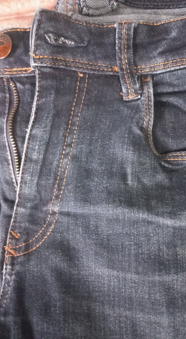 Erkek Mavi Düğmeli Denim Jean - Görsel 5