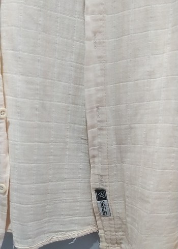 Bej Keten Salaş erkek  Gömlek - Görsel 4