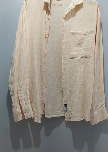 Bej Keten Salaş erkek  Gömlek - Görsel 6