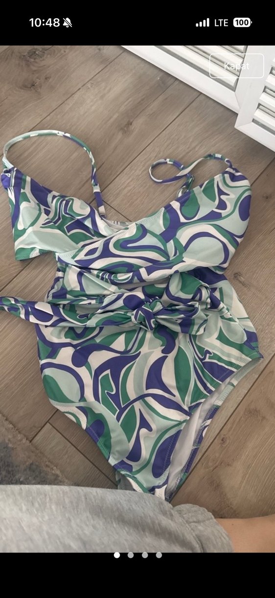 Bohem Çok Renkli Drapeli Uzun Mayo - Görsel 3