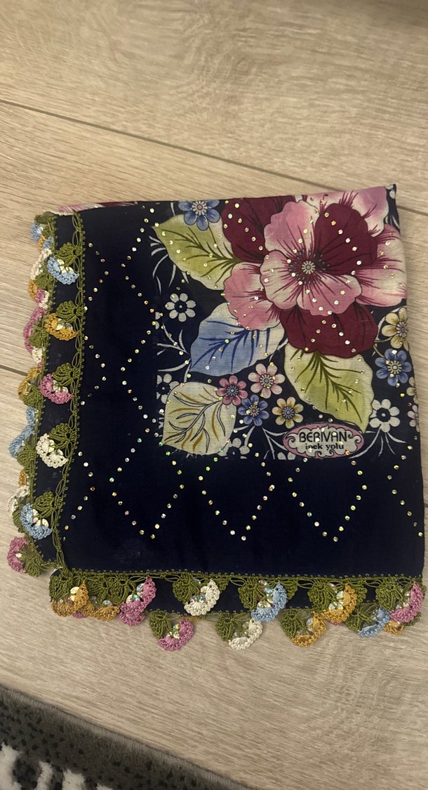 Boncuklu Çok Renkli Bohem Kadın eşarp - Görsel 2