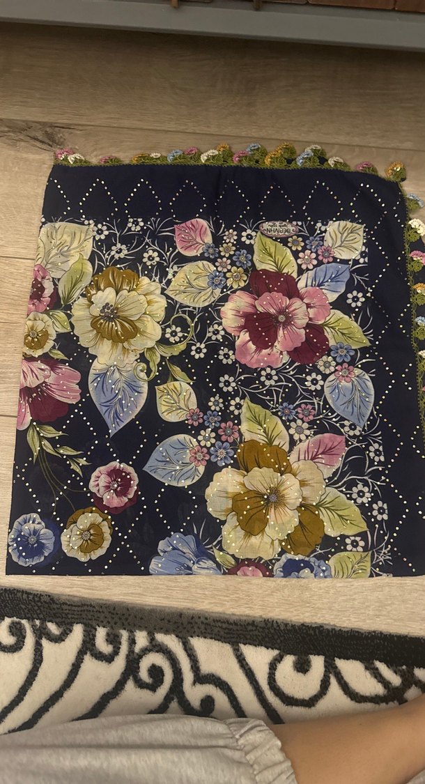 Boncuklu Çok Renkli Bohem Kadın eşarp - Görsel 4