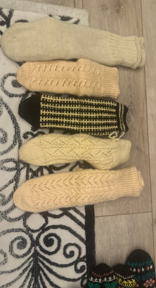 Kadın çeyizlik el örgüsü Örme Çorap Seti - Görsel 3