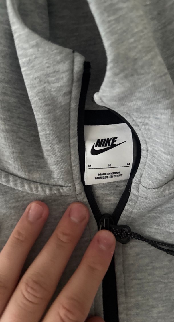 Orijinal Gri Nike Fermuarlı Kapüşonlu kadın tech - Görsel 3