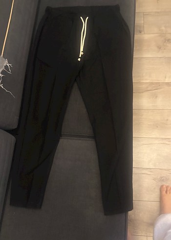 Siyah Rahat Kesim Erkek keten pantolon - Görsel 2