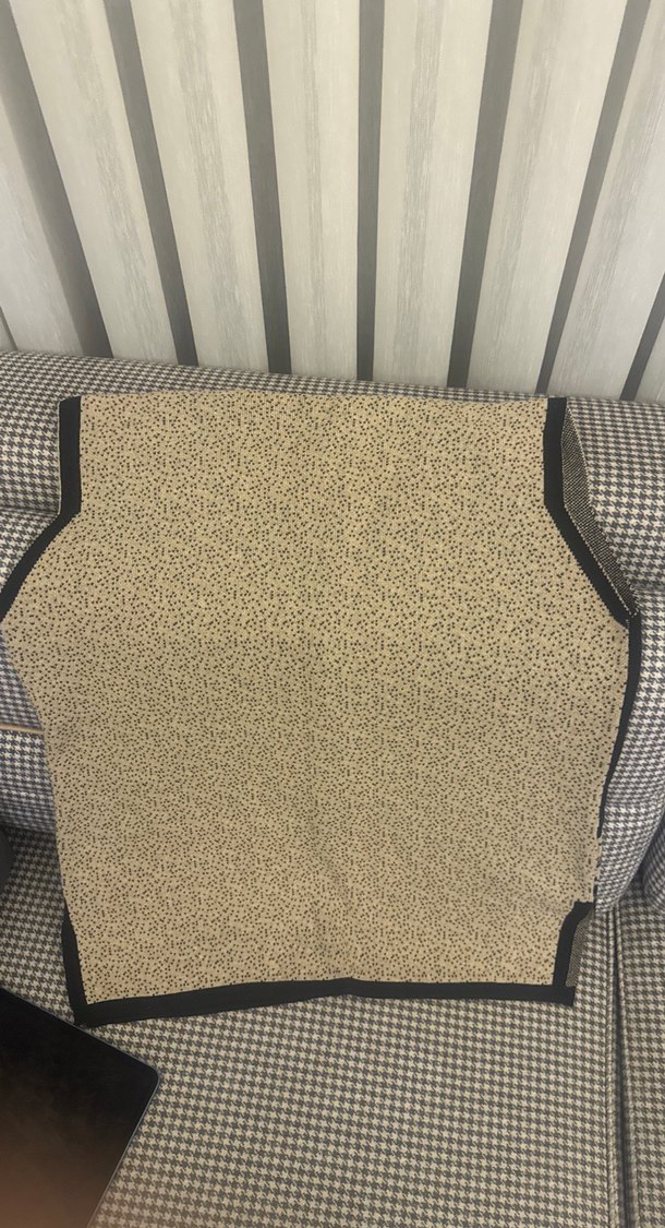 V yaka desenli uzun örgü kadın yelek - Görsel 4