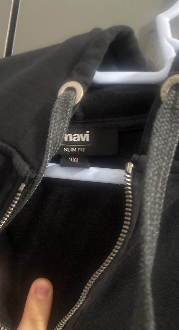 Erkek Siyah Fermuarlı Kapüşonlu hırka - Görsel 3