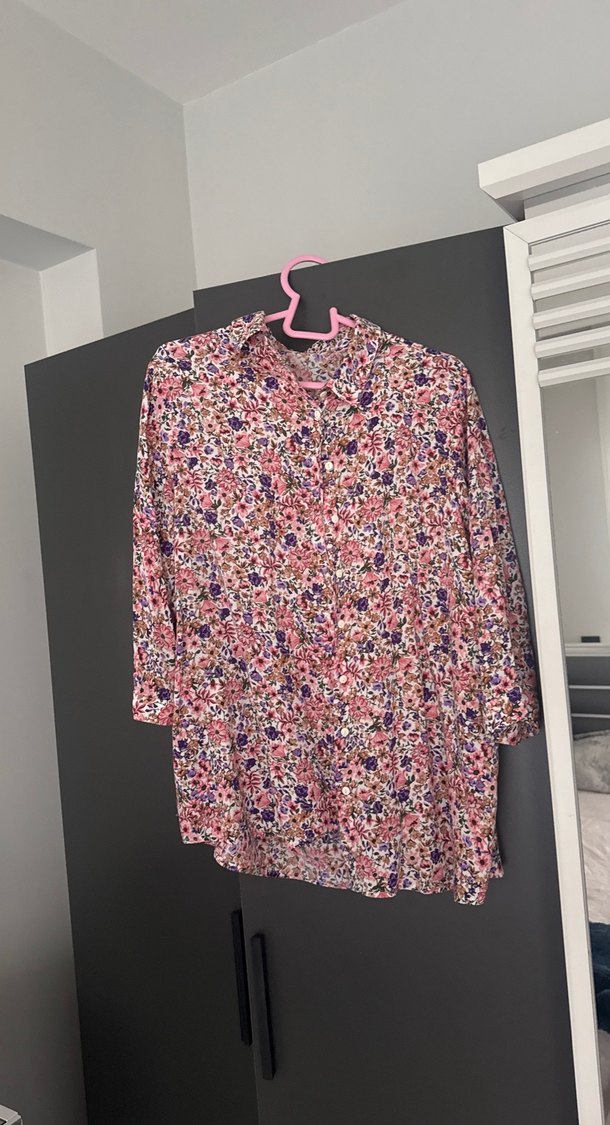 Bohem Çok Renkli Uzun Kollu Midi Gömlek - Görsel 2